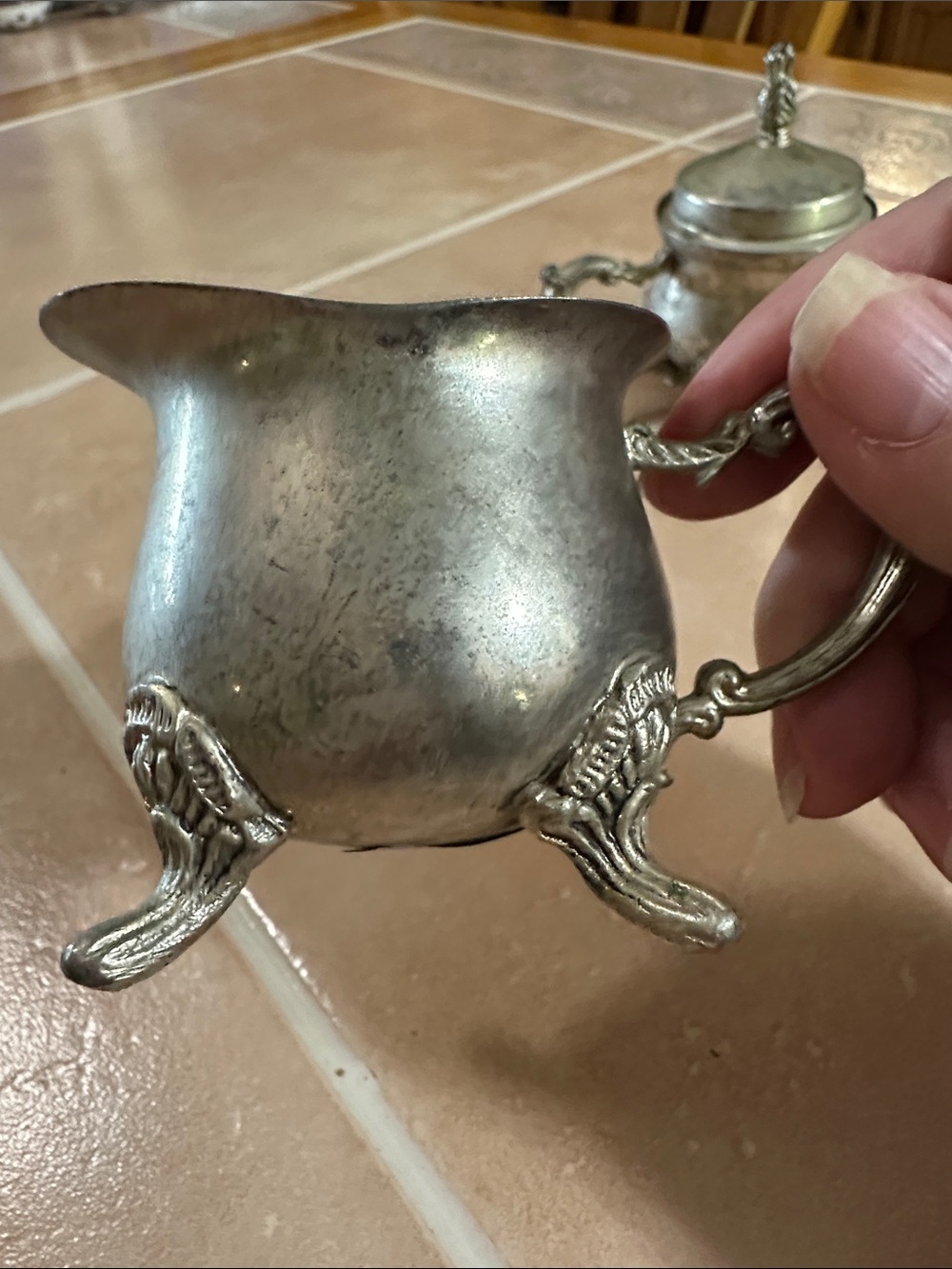 VTG Silver Plated Creamer and Covered Sugar Set - Picture 3 of 16